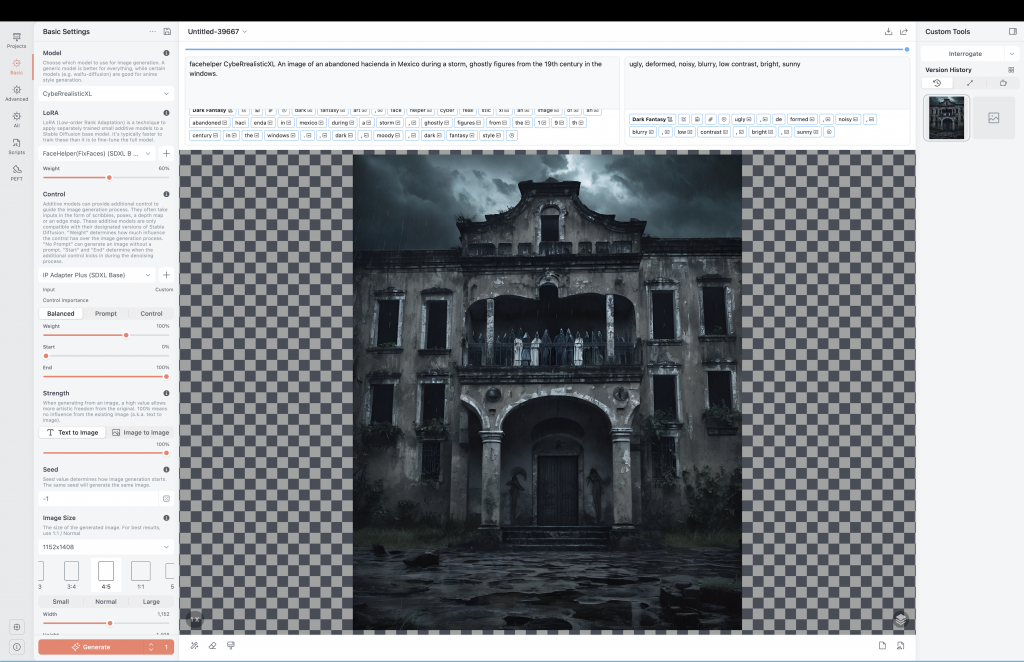 La interface de Draw Things