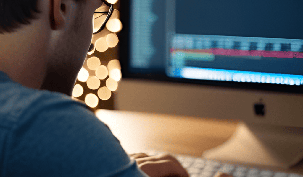 Stable Diffusion - Un hombre escribiendo en su computadora
