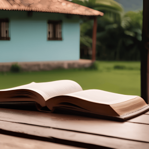 Stable Diffusion - Un libro en un pueblo de Colombia