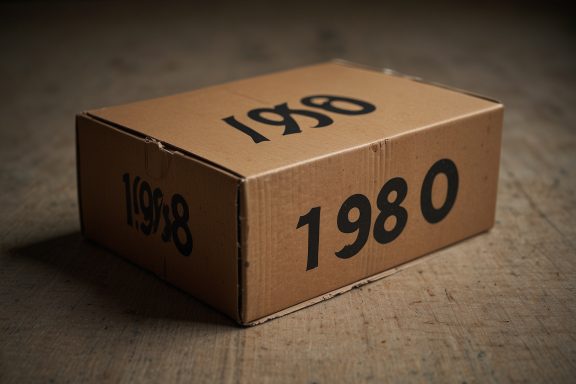 Leonardo.AI - Caja de cartón con la fecha '1980'