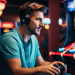 Stable Diffusion - Un hombre adulto jugando videojuegos