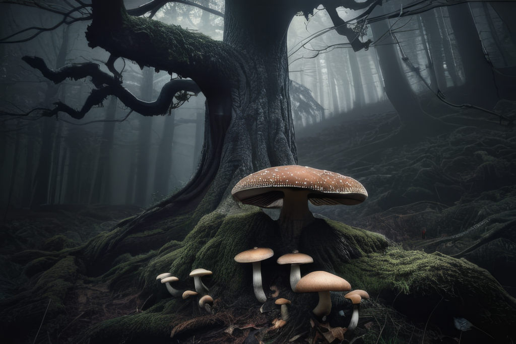 Stable Difussion - Un árbol antiguo y mágico en un bosque