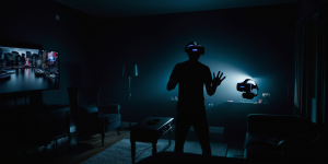 Stable Diffusion - Un hombre usando VR