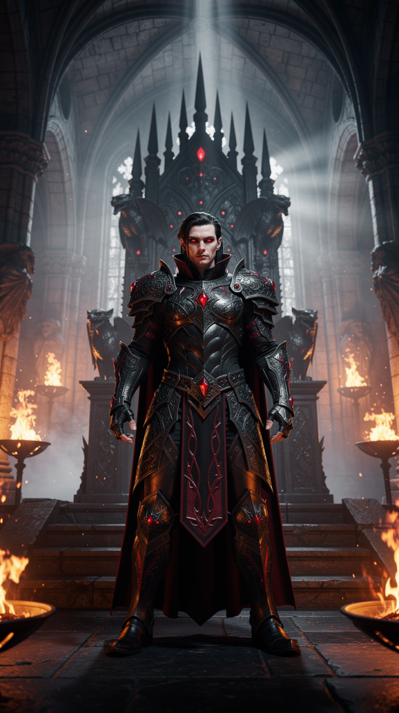 Armored Figure in Gothic Hall