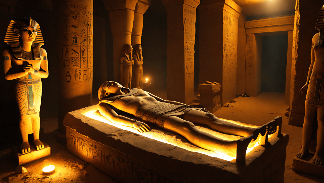 Ancient Tomb with Mummy
