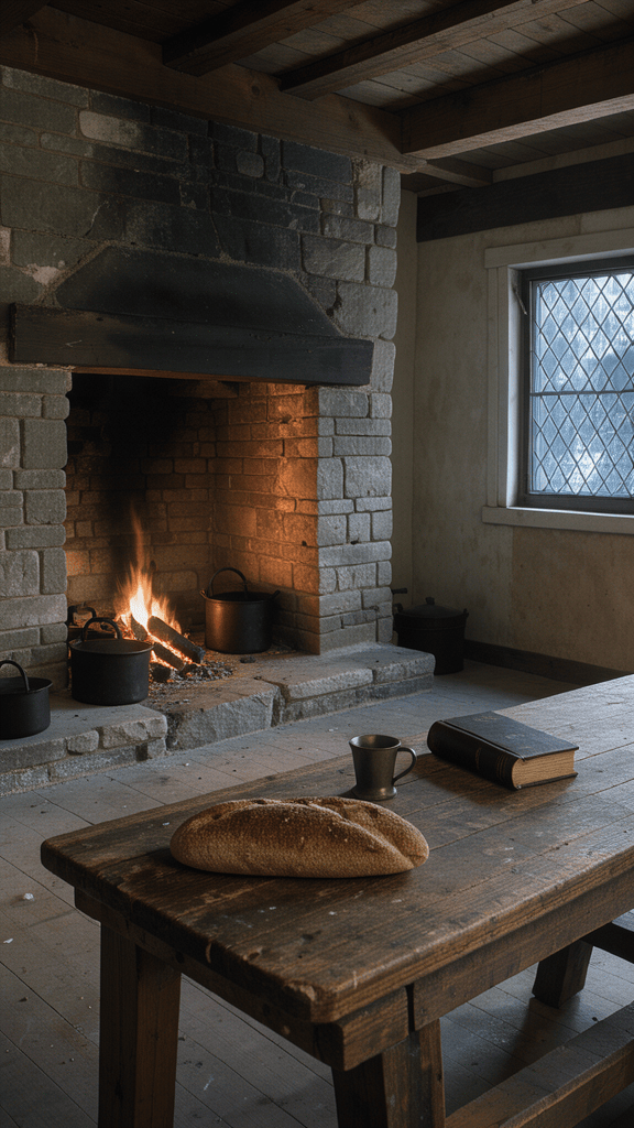 cinematic_photorealistic_vertical_interior_of_a_modest_17th_century_new_england_parsonage_hall_in_winter__large_stone_hearth_with_a_low_fire__iron_pots__a_rough_wooden_table_with_a_loaf_3739117384