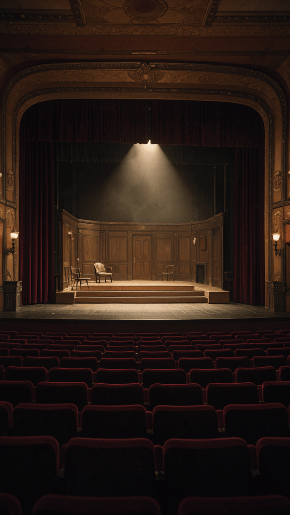 cinematic_photorealistic_vertical_shot_of_an_empty_1950s_broadway_theater_stage_with_a_minimal_wooden_set_suggesting_a_17th_century_room__a_single_warm_spotlight__rows_of_dark_red_velvet_678788946